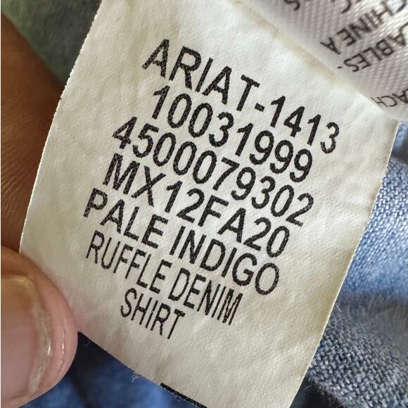 Ariat Light Blue Button Down Shirt - Picture 7 of 8